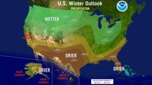 Map of NOAA long-term forecast for the U.S. for fall and winter 2012