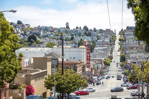 Castro District rainbow crosswalk and 18th Street pride intersection
