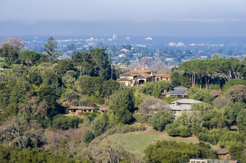 Los Altos hillside neighborhoods and city entrance sign