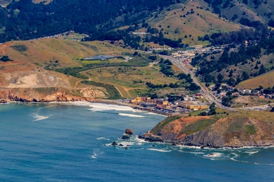 Hillside and ocean view in Pacifica, California