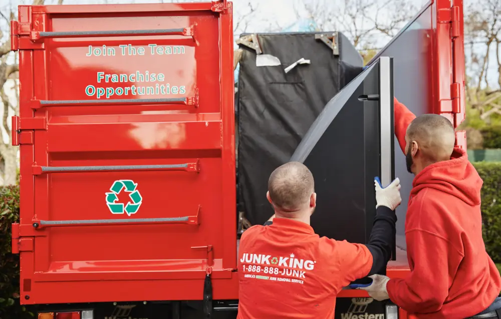 Junk King truck providing junk removal service in Pacifica