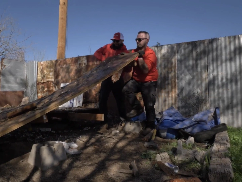 Junk King clearing yard waste from a San Bruno property