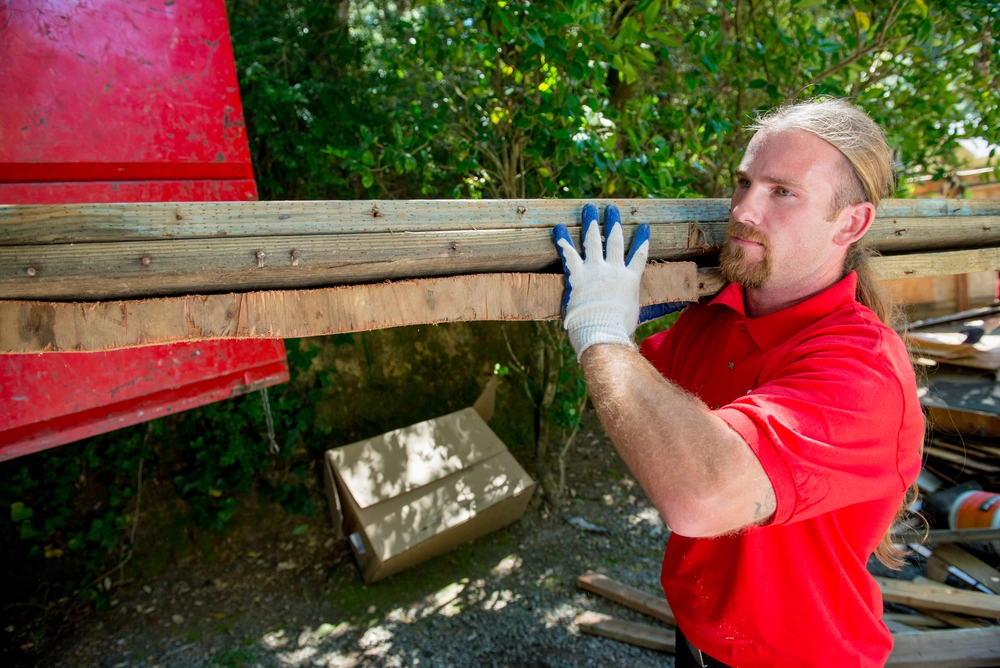 Yard waste removal service clearing debris in San Mateo County