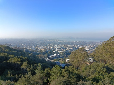 Millbrae hillside view of cityscape and residential area